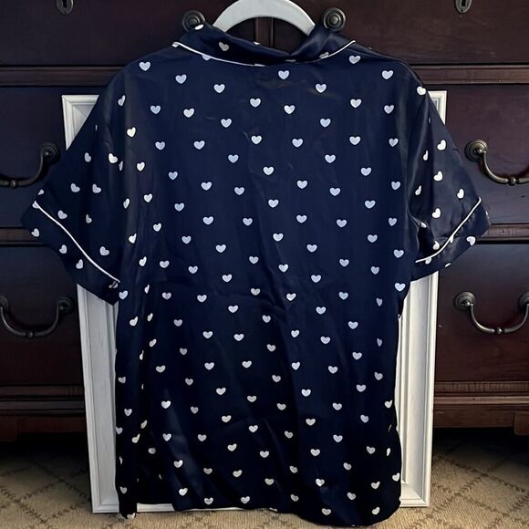 Swomog navy satin pajama set w white stars. M NWOT - Picture 4 of 8